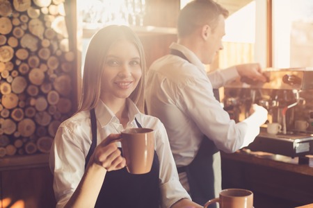 Concept for professional barista in coffee shopの写真素材