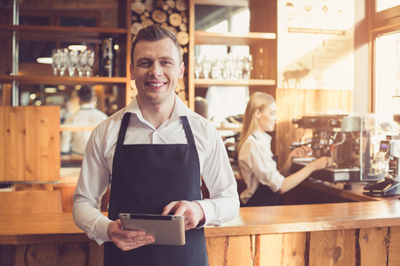 Concept for professional barista in coffee shopの写真素材