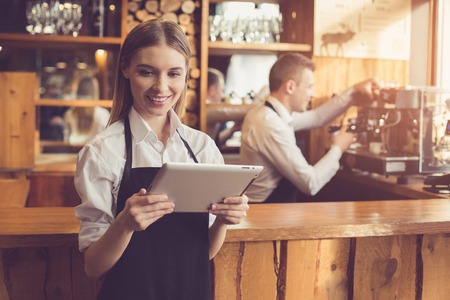 Concept for professional barista in coffee shopの写真素材