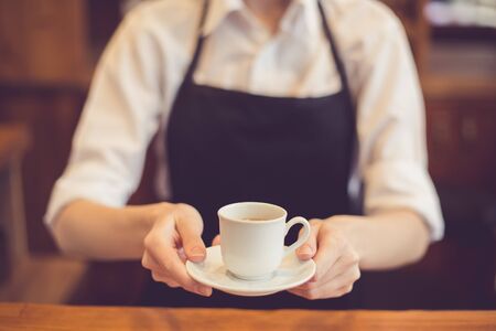 Concept for professional barista in coffee shopの写真素材