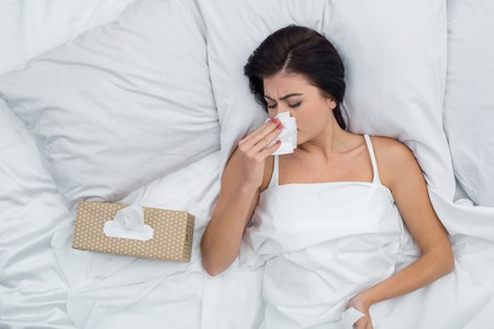 Young Woman Sick Ill Conceptの写真素材