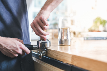 Concept for professional barista in coffee shopの写真素材