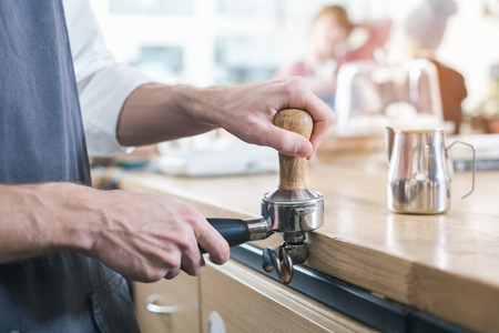 Concept for professional barista in coffee shopの写真素材