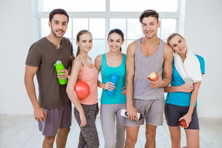 Young People Exercise Together Healthy Lifestyle Conceptの写真素材