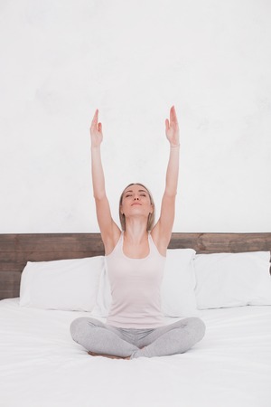 Young Woman Practice Yoga Conceptの写真素材