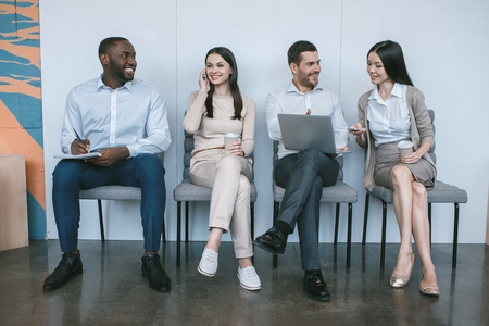 Group of people business team sitting work conceptの写真素材