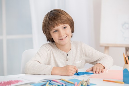Little Boy Child Drawing Creativity Talent Conceptの写真素材