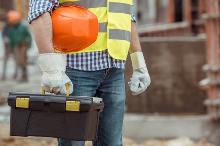 Men work building construction engineering occupation close-upの写真素材