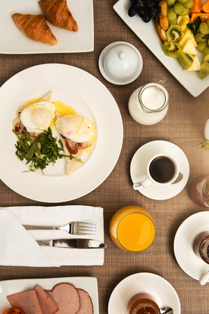 Fresh breakfast isolated no people room service