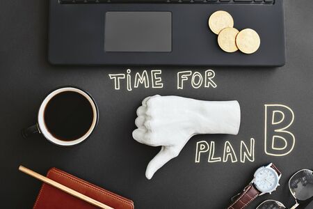 Cropped shot of office desk. Marketing failures conceptの写真素材