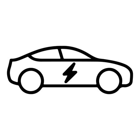 Embrace a greener future with this electric car icon, representing innovation, sustainability, and eco-friendly transport for a clean, efficient lifestyle.のイラスト素材