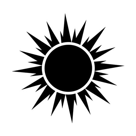 sun icon over white background, silhouette style concept, vector illustration designのイラスト素材