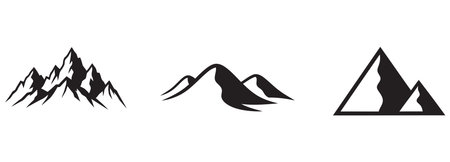 Mountains icon set. Vector illustration on white background. EPS 10のイラスト素材