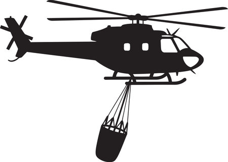 Helicopter silhouette isolated on white background. Vector illustration for your designのイラスト素材