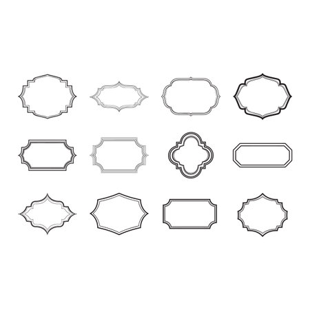 Set of vintage frames. Vector illustration. Isolated on white background.のイラスト素材