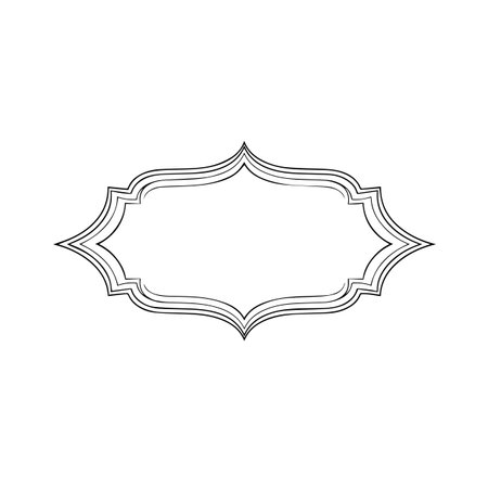 Vintage frame in retro style. Template for laser cutting. Vector illustration.のイラスト素材