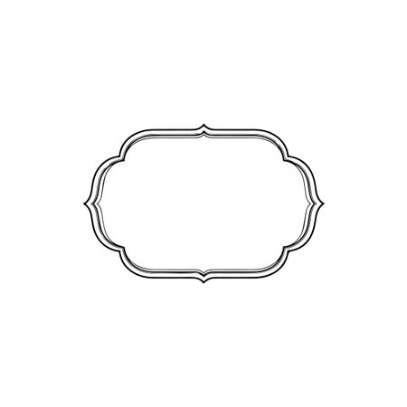 Vintage frame line icon. Elegant element for design in Eastern style, place for text. Lace illustration for invitations and greeting cards.のイラスト素材