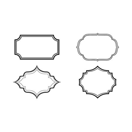 Vintage frames set. Vector illustration in black and white colors.のイラスト素材