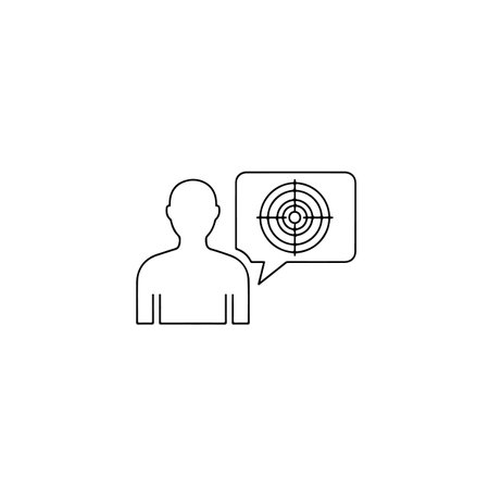 Avatar and target line icon. User and goal. Vector illustration.のイラスト素材