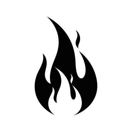 Fire flame icon isolated on white background. Vector illustration. Eps 10.のイラスト素材