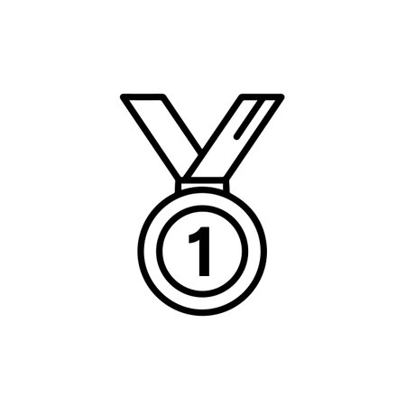 Medal icon isolated on white background. First place. Vector illustrationのイラスト素材