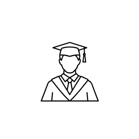 Graduate Icon. Element of Education icon. Premium quality graphic design. Signs, symbols collection icon for websites, web design, mobile app on white backgroundのイラスト素材