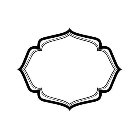 elegant frame with decorative pattern over white background, vector illustrationのイラスト素材