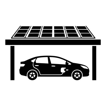 Solar car icon. Simple illustration of solar car vector icon for webのイラスト素材