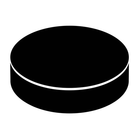 hockey puck isolated icon vector illustration design  black and white colorのイラスト素材