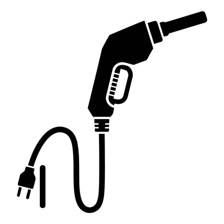 Electric Vehicle Charger, Charging nozzle with plug, EV Charging Illustrationのイラスト素材