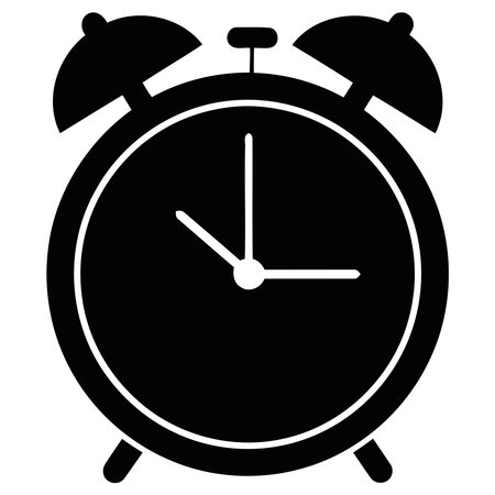 Classic Alarm Clock Illustration, Retro Time Reminder Graphic, Simple Wake Up Iconのイラスト素材