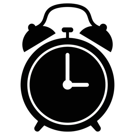 Alarm Clock Illustration, Classic Alarm Clock Icon, Time Reminder Symbolのイラスト素材