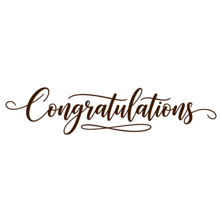 Congratulations Calligraphy Vector, Congrats Greeting Text, Stylish Congratulations Letteringのイラスト素材