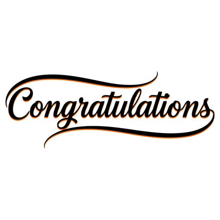 Congratulations Vector Graphic, Celebration Message Illustration, Congrats Text Designのイラスト素材