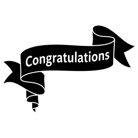 Congratulations Banner, Congratulations Ribbon, Celebrate Successのイラスト素材