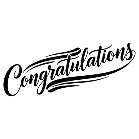 Congratulations Typography, Celebration Design, Calligraphic Congratulationsのイラスト素材