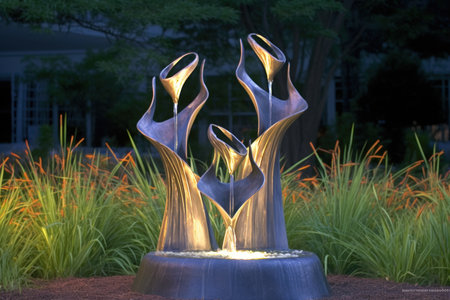 Graceful fountains with cascading water - Generative AIの素材