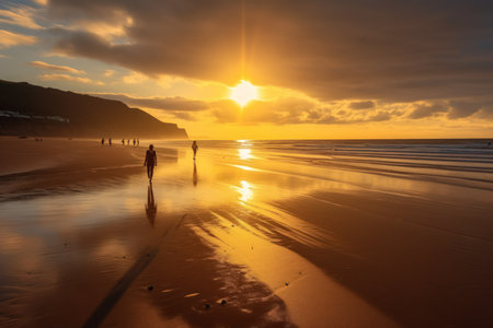 Golden Hour at the Seaside - Generative AIの素材