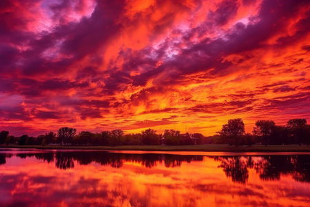 Fiery Sunset - Generative AIの素材