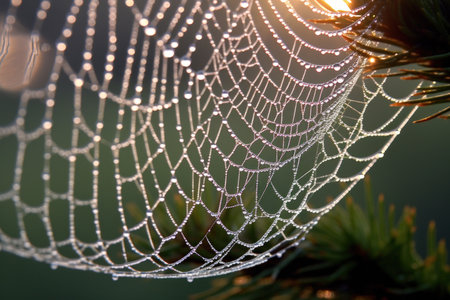 Delicate spiderwebs spun with precision - Generative AIの素材