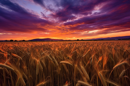 Fields of Gold at Dusk - Generative AIの素材
