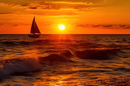 Ocean Sunset - Generative AIの素材