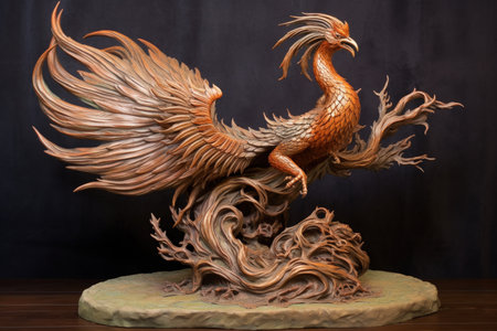 Majestic phoenix rising from fiery ashes - Generative AIの素材