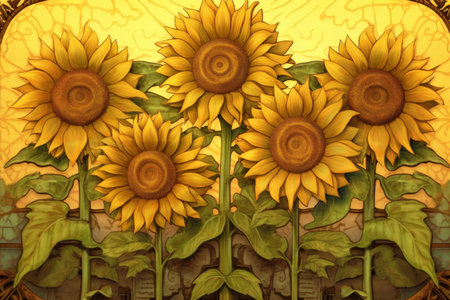 Radiant Sunflowers in Golden Abundance - Generative AIの素材