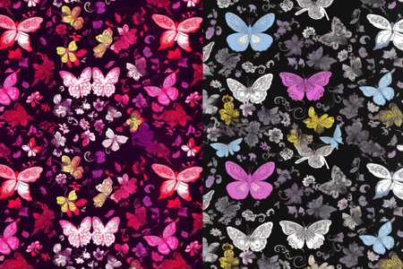 Delicate butterfly motifs - Generative AIの素材