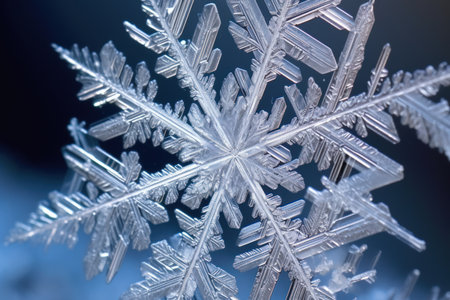Delicate snowflakes with intricate crystal formations - Generative AIの素材
