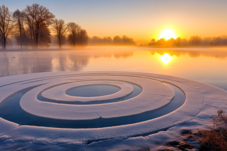 Frosty Morning on the Lake - Generative AIの素材