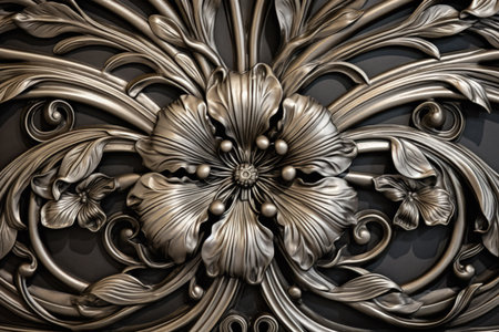 Elaborate wrought ironwork with organic motifs - Generative AIの素材