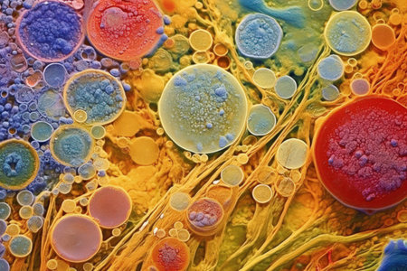 Microscopic View of Cells - Generative AIの素材