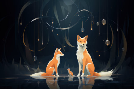 Cunning shape-shifting foxes with magical abilities - Generative AIの素材